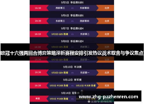 欧冠十六强两回合博弈策略深析赛程安排引发热议战术取舍与争议焦点 欧冠十六强两回合博弈策略深析赛程安排引发热议战术取舍与争议焦点